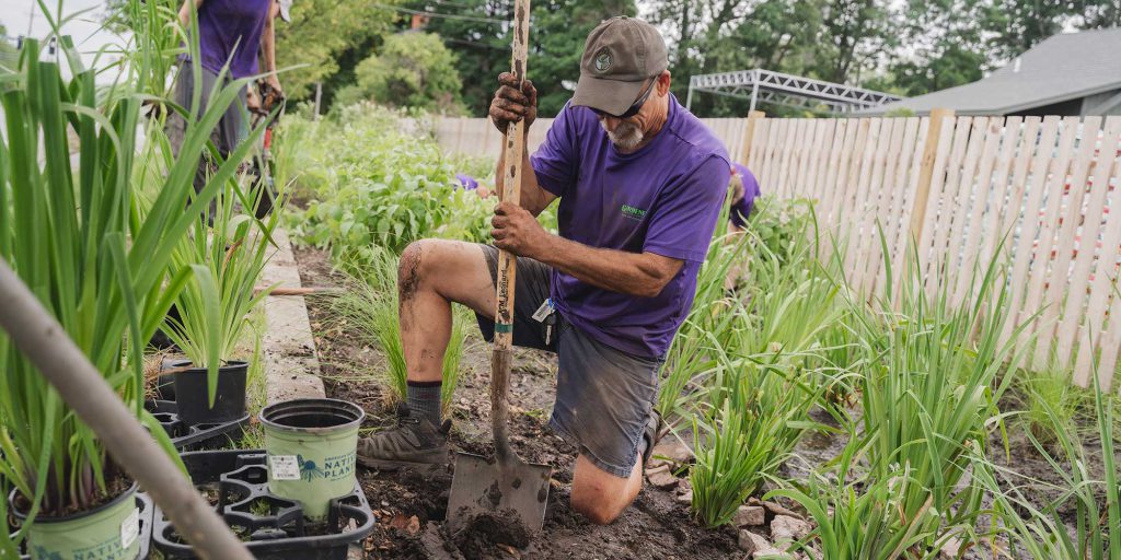 rain garden installation